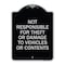 Signmission Not Responsible for Theft or Damage to Vehicles or Contents Heavy-Gauge Alum, 24" H, BS-1824-23541 A-DES-BS-1824-23541 - alternate 1